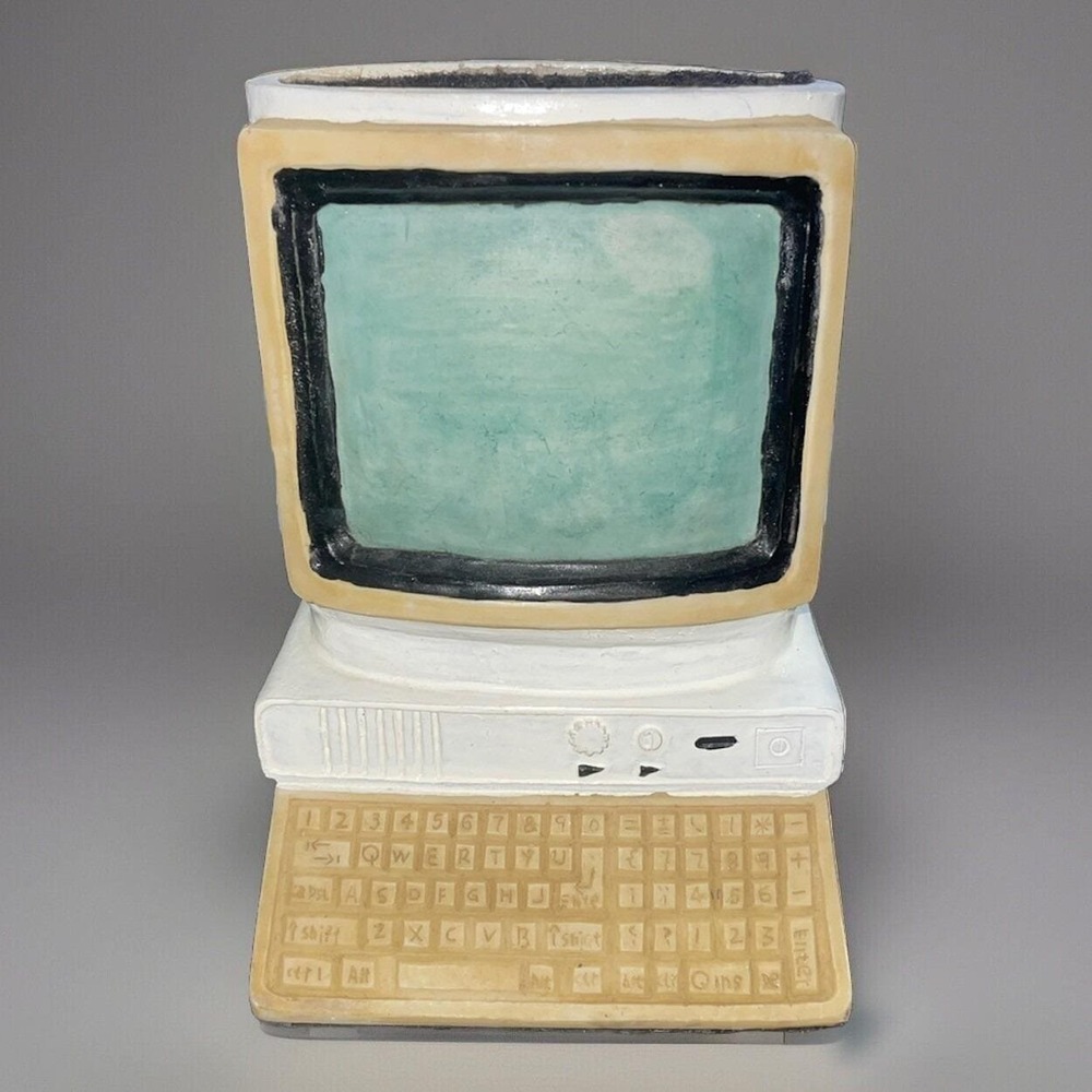 Vintage Microsoft? Desktop Resin Computer Caddy Pencil/Pen Holder